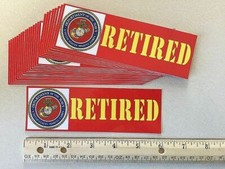 US MARINE CORPS RETIRED (6"x 2") Bumper / window Sticker.