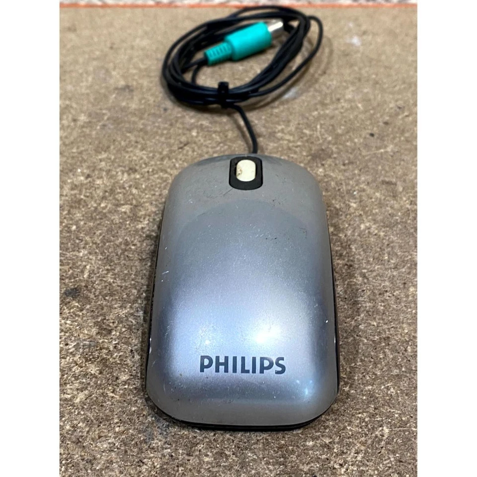 Philips TGM-6000/S Optical Mouse Silver Wired PS/2 2-Buttons Scroll Wheel for PC - Image 2 of 4