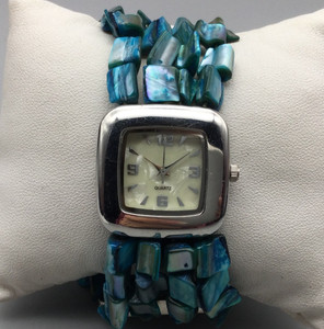 Womens Quartz Multicolor Beaded Wristband Silver Tone New Battery Multi Stone Watch - Etsy main image 2