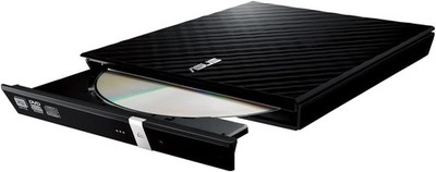 ASUS SDRW-08D2S-U Lite externer Slim DVD Brenner 8x DVD±R, 6x DVD±R DL, Schwarz