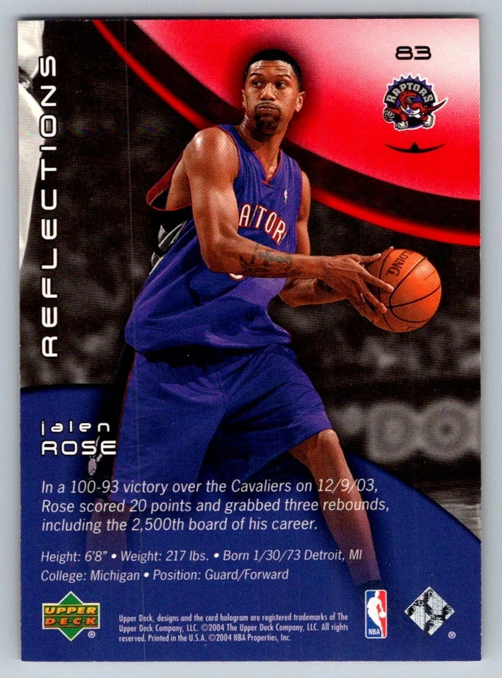 2003 UD Triple Dimensions Reflections Ruby  Jalen Rose 83 296/500 - Image 2 of 2