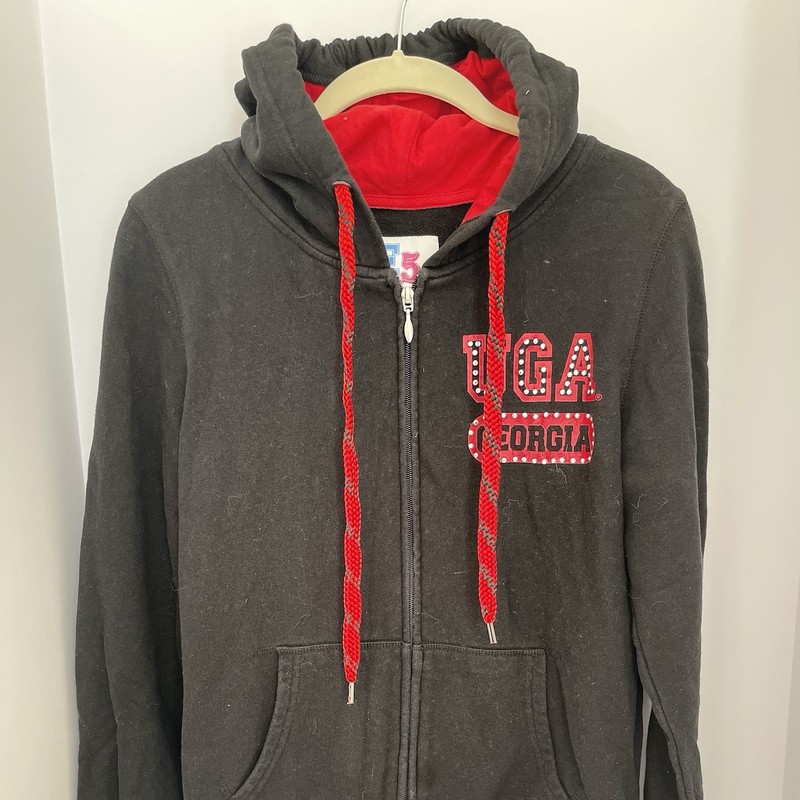 E5 College UGA Dawgs Zip Up Hoodie Woman Medium Game day Bulldogs
