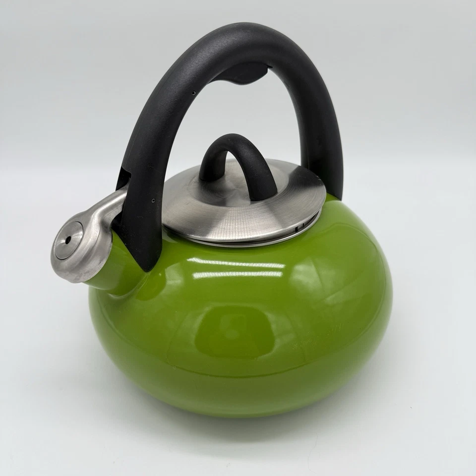 Calphalon Teapot 2QT 1.9L Lime Green Stainless Steel Tea Pot Whistling Kettle - Image 2 of 4