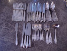 CFH schönes Röschenmuster Silberbesteck 12 Personen 55 Teile Tafelbesteck 90er