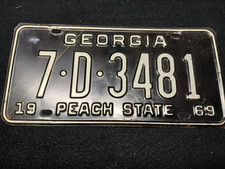 1969 Georgia license plate