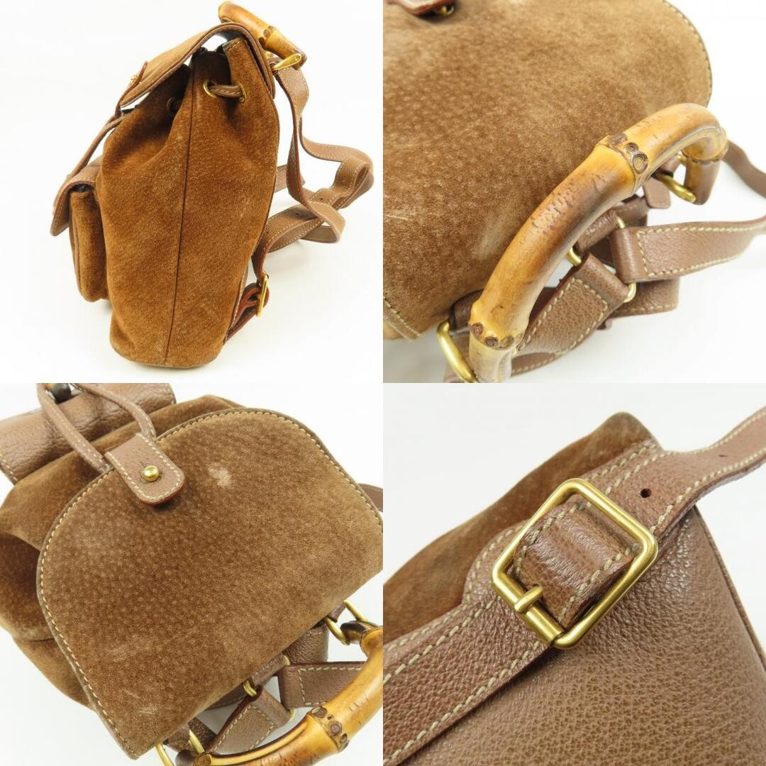 Gucci Vintage Bamboo Line Backpack Brown Leather Women's Used image 7