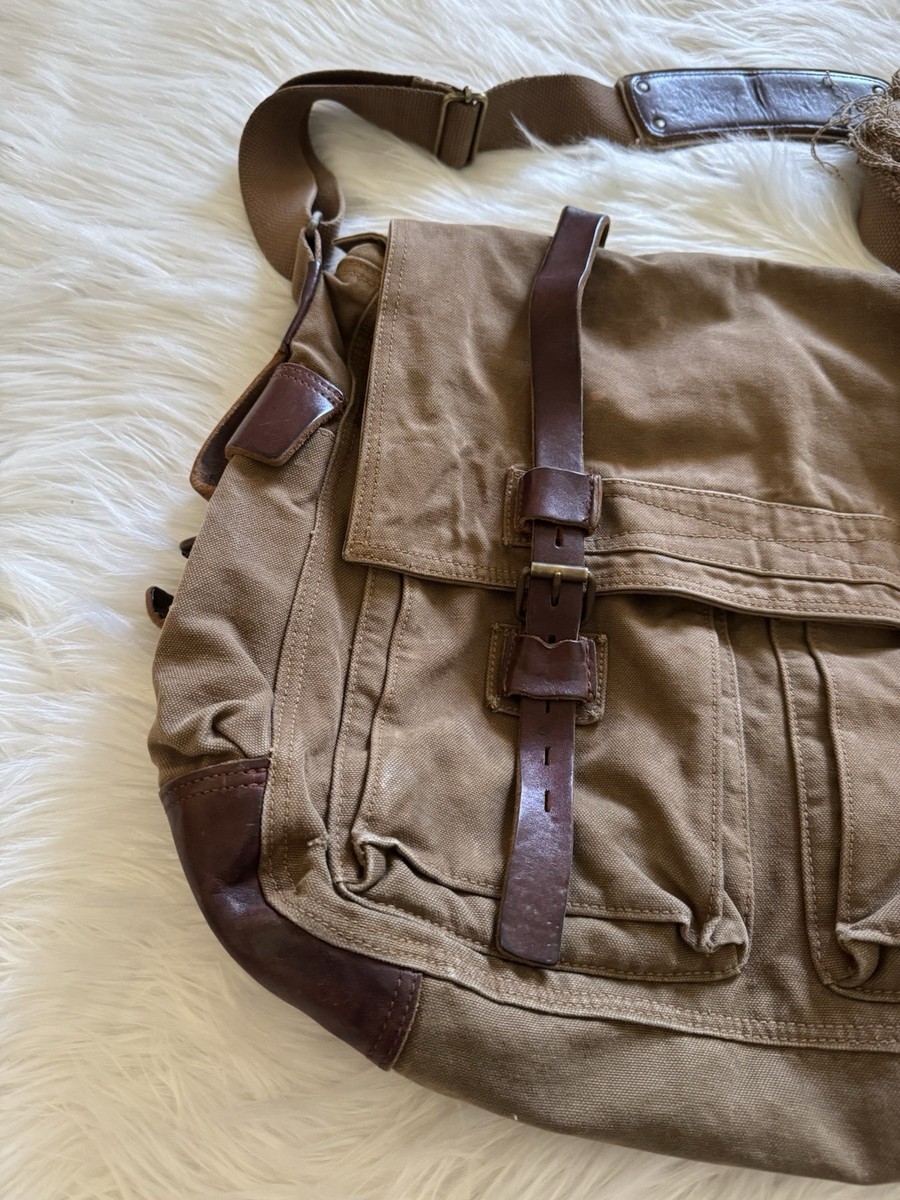 Belstaff 554 Colonial Messenger Bag Cotton Leather Panama | eBay