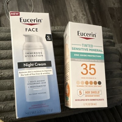 Eucerin Sensitive Mineral Tinted Face Sunscreen Lotion Zinc Oxide SPF 35 1.7oz
