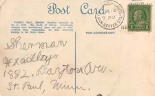 Massachusetts Fram. Center Sta. Framingham 1929 numeral duplex  PC.