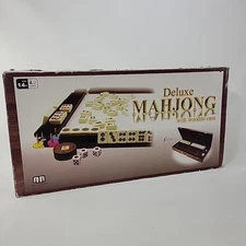 Deluxe Mahjong With Wooden Case, 166 Tiles, 3 Dice, 1 Bettor, 100 Chips, 4 Trays