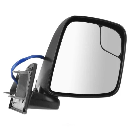 Door Mirror-Power Heated Textured Black Convex Glass Mirror TRQ MRA08367