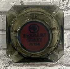 Vintage Barbary Coast Casino Las Vegas Smoked Glass Ashtray 3 5/8" x 3 5/8"