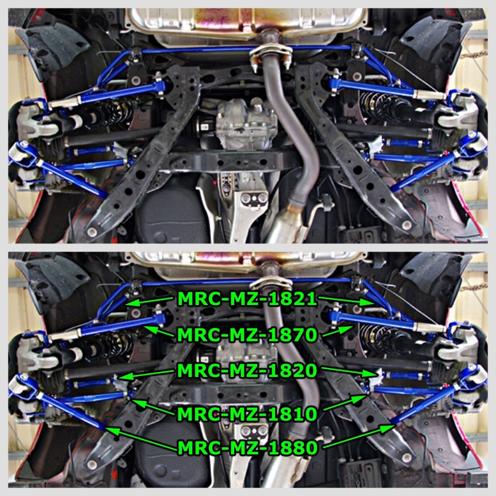 Megan Rear Adjustable Toe Arm & Traction Bar For 16-25 Mazda MX-5
