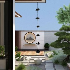 Rain Gutter Chain Rain Catcher Sheds Roofs Metal Functional and Decorative Patio