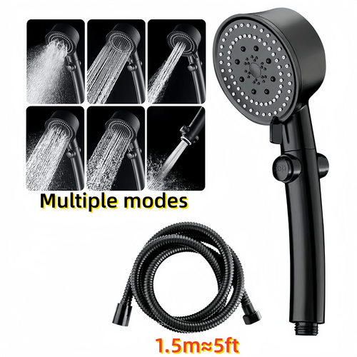 Universal Shower Head 5 Mode Function Chrome Anti-limescale Handset ...