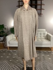 Vintage 50's 60's Brown Wool Tweed Open Front Swing Coat Jaunty Juniors