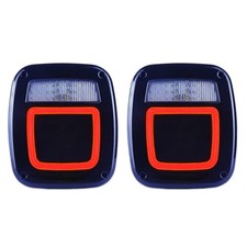Smoked Halo Tail Lights Square Rear Combination Tail Lights Lamps Assembly