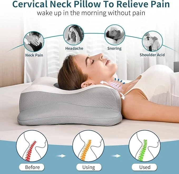 Cervical Pillow for Neck Pain Relief,Orthopedic Neck Support Pillow for Side