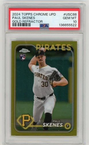 2024 Topps Chrome Update Paul Skenes Rookie Gold Refractor /50 #USC88 PSA 10