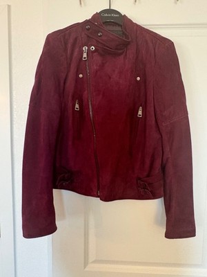 Flawless burgundy suede jacket from Olivieri, international S