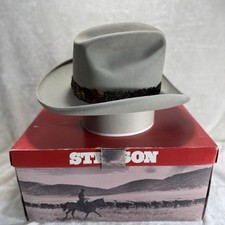 John B Stetson 4x Beaver HGL Vtg Feather Band Rolled Brim Sand Pebble Cowboy Hat