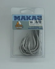 Addya A705SSMA8/0-10 Makau Needle Eye Big Game Hook Sz 8/0 Stainless Steel 10CT