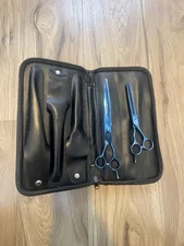 Master Grooming Tools Hair Scissors Blue Stainless Steel 5200 Series 8.5” 