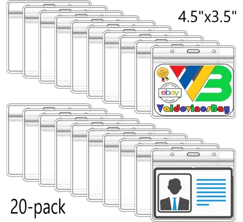 Badge Card Protectors 20-pack 4.5x3.5 Inches, Heavy Duty, & Waterproof - Picture 2 of 4