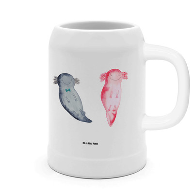 Bierkrug Axolotl Freundin - Geschenk Paar Liebe Molch Bierkrüge Lurch 500ml 0