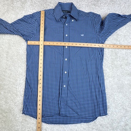 Southern Marsh Shirt Mens Small Blue Plaid Button Down Long Sleeve - Picture 6 of 6
