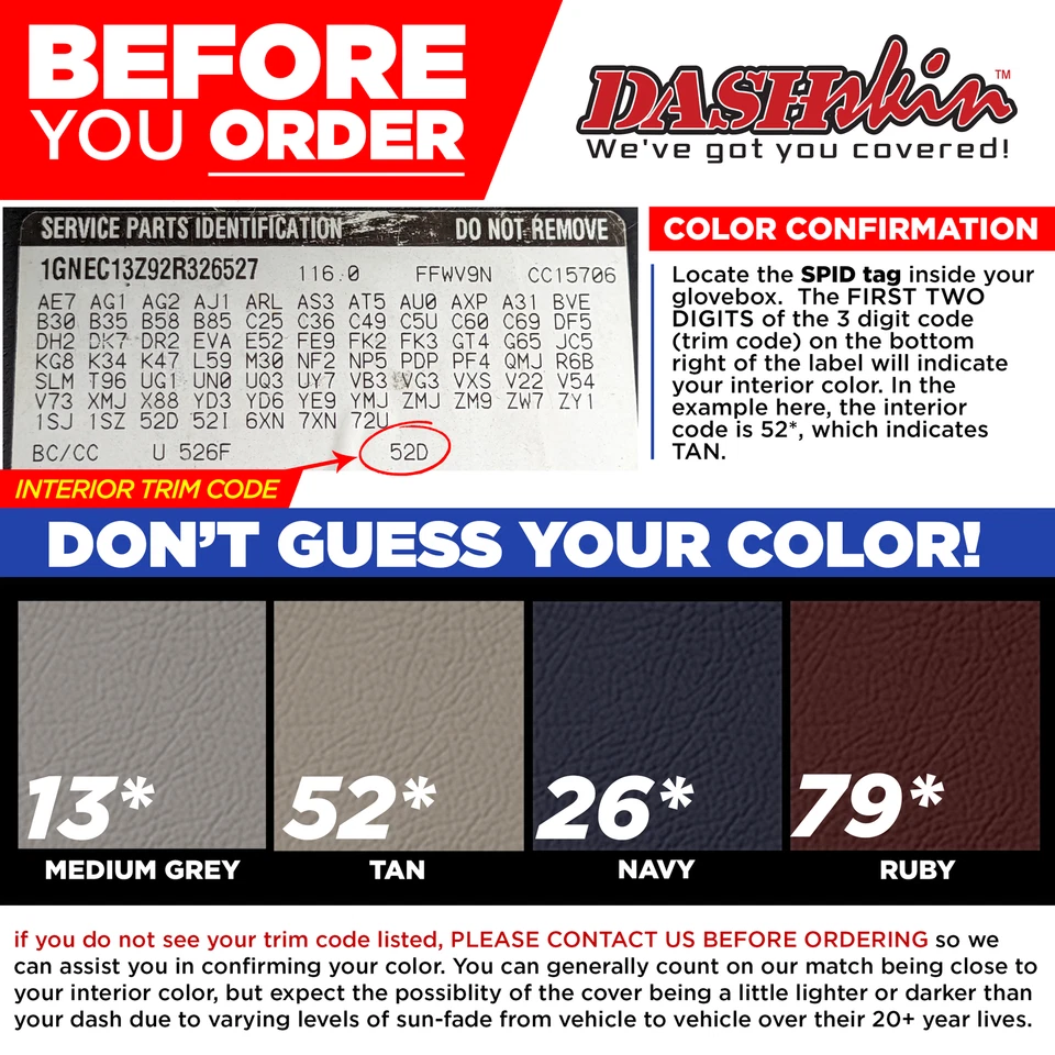 DashSkin Dash Cover for 97-99 GM SUVs & 97-98 Trucks in Dark Navy Blue 26* - Image 2 of 4