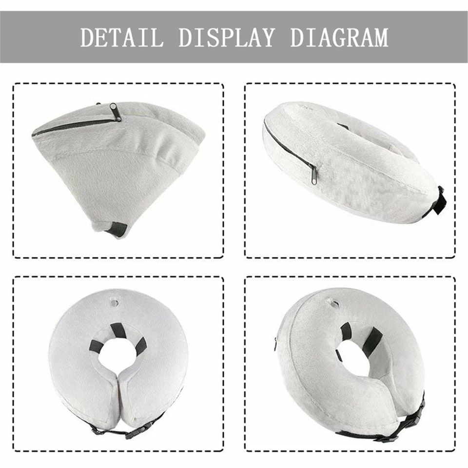 Pet Inflatable Collar Soft Adjustable Protective Recovery Cone for Dogs Cats - Image 4 of 4
