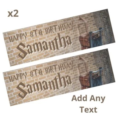 MADVINYL 2 x Personalised Harry Potter Theme Birthday Banner LARGE Party Poster