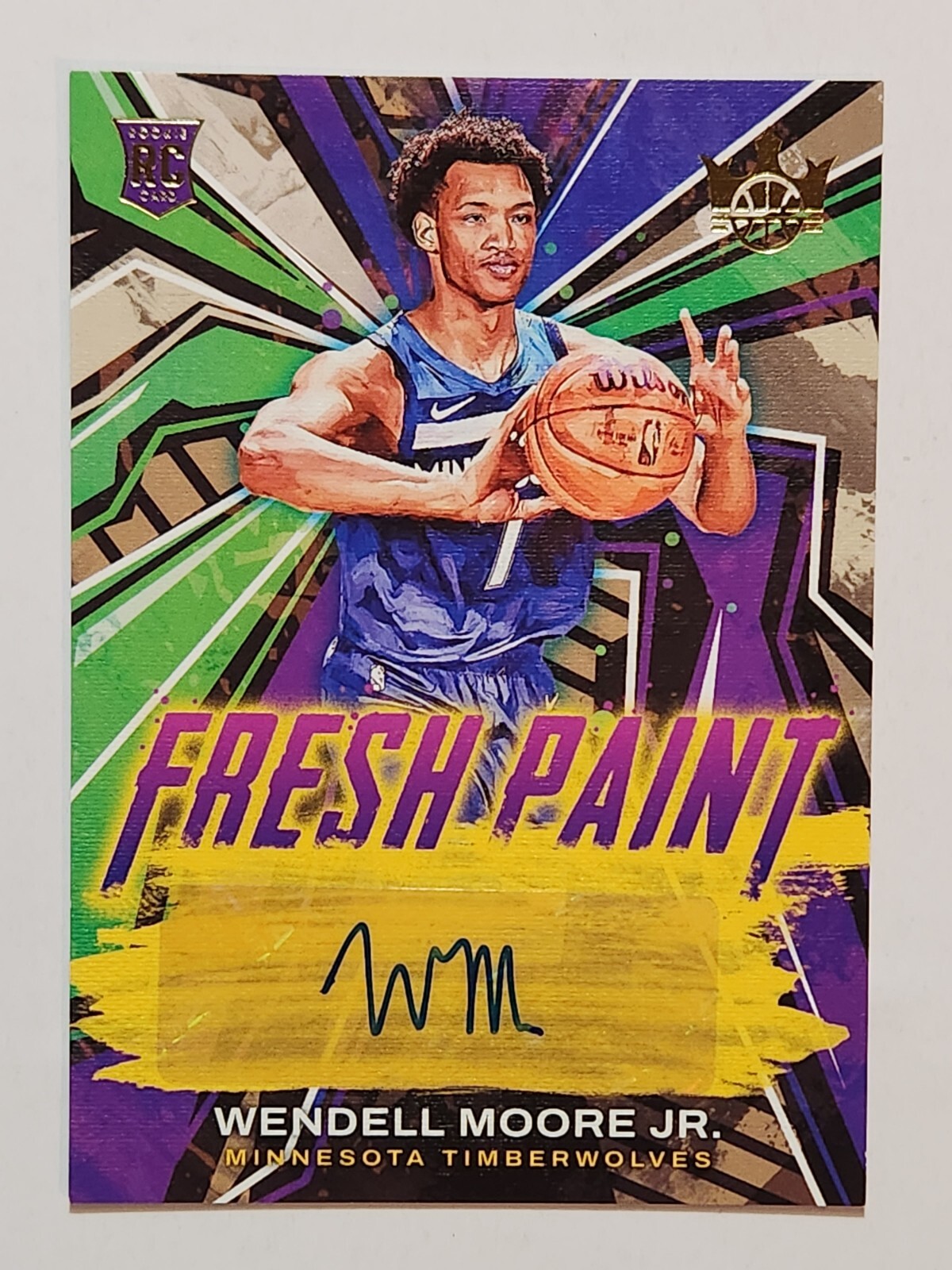Wendell Moore Jr. 2022-23 Panini Court Kings Fresh Paint Rookie Auto #012/199