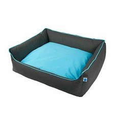 Totally Pooched Explore Bolster Dog Bed, Blue, Medium