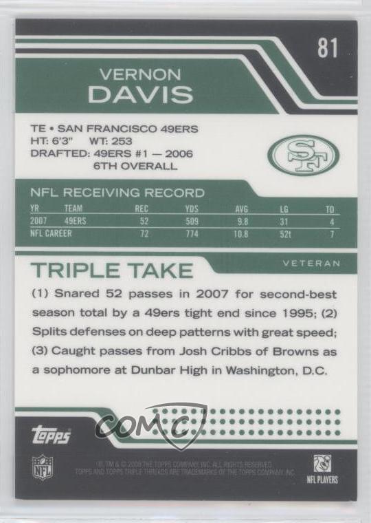 2008 Topps Triple Threads Emerald /149 Vernon Davis 81 eBay
