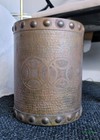 19th Century Hammered Brass Umbrella Stand Bucket Waste Basket