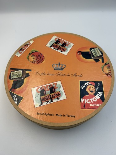Vintage Hotel Plates - Les plus beaux Hotels du Monde - Set of 4 Dishes - 第 7/9 張圖片