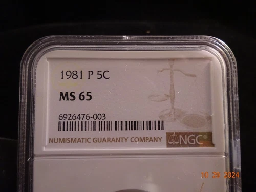 1981-P Jefferson Nickel, NGC MS65