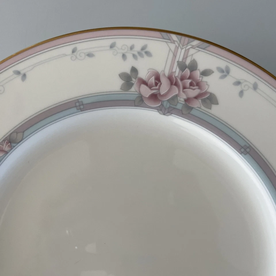 NORITAKE MAGNIFICENCE Dinner Plate Bone China Pink Roses Gold Excellent 10 5/8” - Image 3 of 4