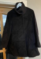 Cinzia Rocca Icons Womens Top Coat, Sz 40it/ 4us, Uk 8 Black Wool/cashmere Italy