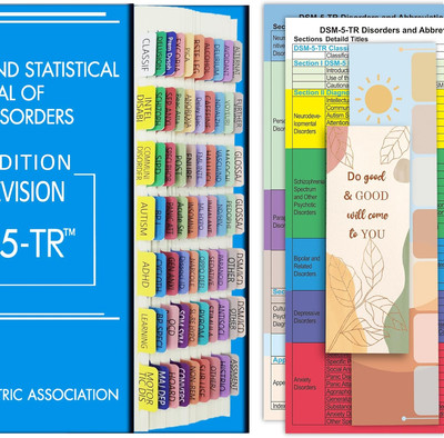2022 DSM-5-TR Color-Coded Laminated Index Tabs with Alignment Guide and Bookmark