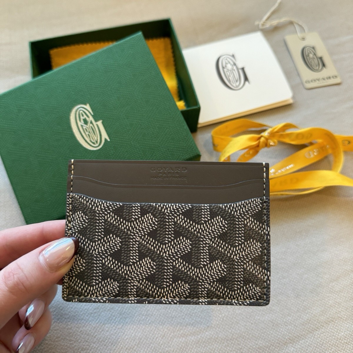 BNWT Goyard Goyardine Saint Sulpice Card Holder Wallet Gray | eBay