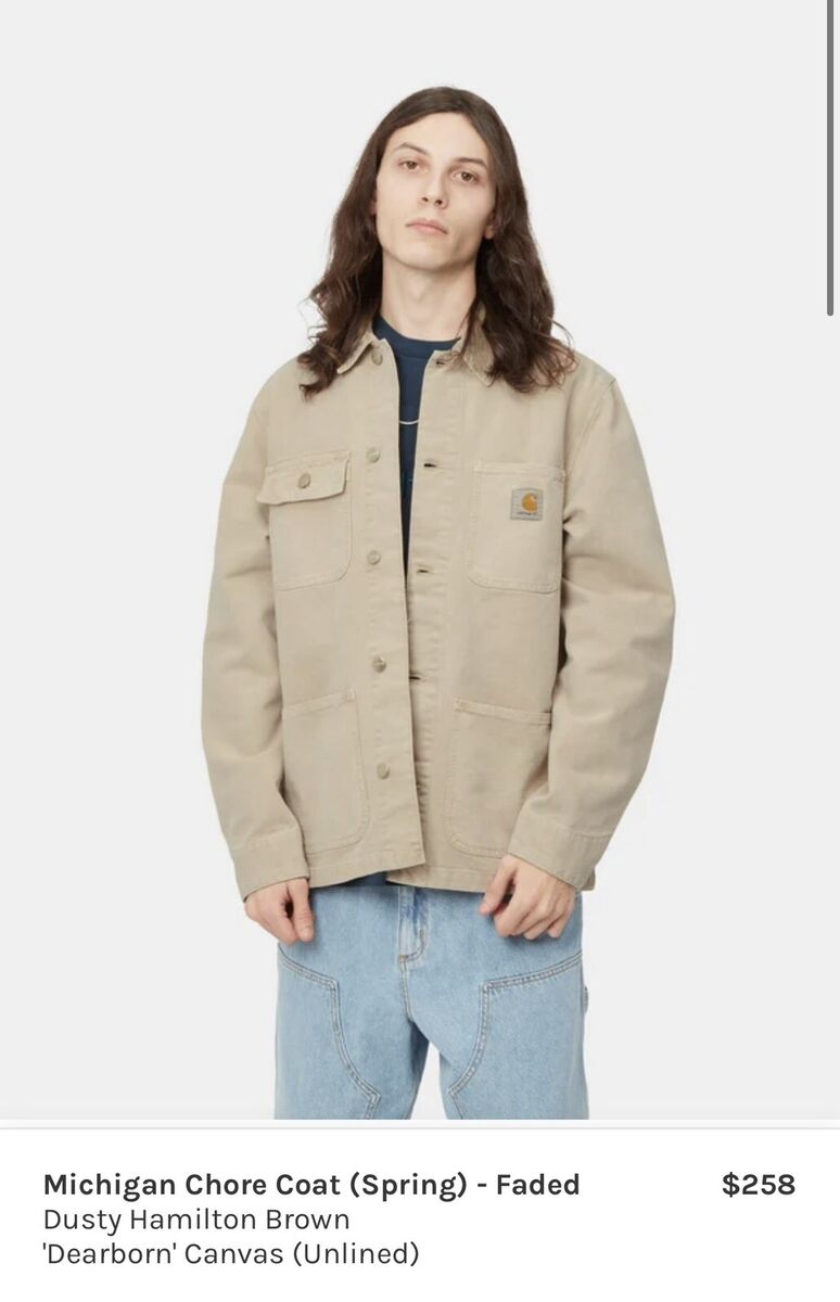Carhartt Jacket: Michigan Chore Coat (Spring) Dusty Hamilton Carhartt Jacket: Michigan Chore Coat (Spring) Dusty Hamilton