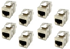 8x CAT8 Full Shielded Keystone Insert RJ45 Ethernet Network Jack Extender 40Gbps