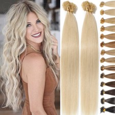 Clearance U Nail Tip 100 Remy Human Hair Extension Keratin Pre Bonded Blonde //