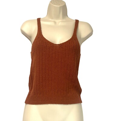 Treasure & Bond Rib Sweater Tank In Rust Bisque, XS