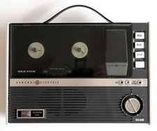General Elec. Solid State Reel 2 Reel Player Recorder W/mic-by Owner-motor Runs!