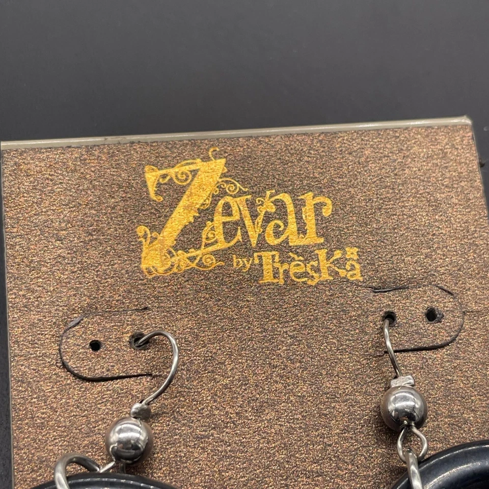 Кованые круглые висячие серьги-капли Zevar от Treska богемное хиппи - Изображение 3 из 4