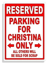 Personalized Parking Sign Wall Decal Metal Sign No Parking Customized CHRISTINA
